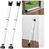 Door Security Bar Upgraded Door Stoppers Adjustable Sliding Glass Door Security Bar 2 in 1 Heavy Duty Door Jammer Sliding Patio Bar for Home, Apartment, Travel, School, Dorm (2 Pack,White)