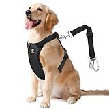 VavoPaw Dog Seat Belt, Safety Vest Dog Car Harness with Adjustable Buckle Dog Seat Belt for Vehicle Nylon Pet Safety Seat Belts Heavy Duty(L, Black)
