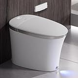 EPLO Smart Toilet with Powerful Flush, Auto Open/Close,Foam Shield, Elongated Heated Seat, ADA Comfort Height Bidet Toilet,Instant Warm Water&Dryer,Temp Display - iX7-PRO