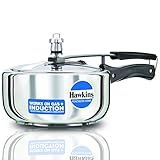 Hawkins 3 Litre Inner Lid Pressure Cooker, Stainless Steel Cooker, Wide Design Pan Cooker, Induction Cooker, Silver (HSS3W)