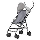 Dream On Me Aero Travel Umbrella Stroller, One-Hand Quick Fold, 3-Point Safety Harness, Dual Brakes, Adjustable Removable Canopy, Lightweight Compact & Space-Saving for Infants and Toddlers – Grey