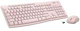 Logitech MK270 Wireless Keyboard and Mouse Combo for Windows, 2.4 GHz, 8 Multimedia Keys, PC, Laptop, Wireless Keyboard Compact Mouse Combo - Rose