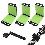 3-Pack Guitar String Cleaner Scrubber, Fingerboard Cleaning Cloth, Guitar Fretboard Cleaner Wiper, Musical Instrument Care Tool, Includes String Changing Tool for Guitar Bass Ukulele and Mandolin