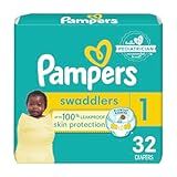 Pampers Baby Diapers - Swaddlers - Size 1, 32 Count, Ultra Absorbent Disposable Infant Diaper