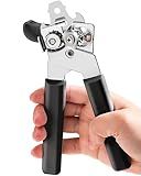 Can Opener Manual, COKORA Can Openers Hand Held with Comfort Anti-Slip Handles, Heavy Duty Stainless Steel Can Opener Smooth Edge and Bottle Openers, Easy Turn Can Openers for Seniors, Kitchen, Black