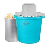 Nostalgia Electric Ice Cream Maker - Old Fashioned Soft Serve Ice Cream Machine Makes Frozen Yogurt or Gelato in Minutes - Fun Kitchen Appliance - Blue - 4 Quart