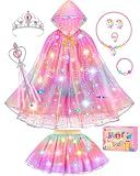 Princess Dress Up for Girls, Unicorn Light up Princess Cape Princess Dress