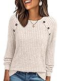 AUTOMET Womens Long Sleeve Shirts Dressy Casual Formal Tops Teacher Sweaters Early Fall Outfits 2025 Winter Clothing Apricot XL