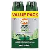 OFF! Deep Woods Insect Repellent Aerosol, Dry, Non-Greasy Formula, Bug Spray with Long Lasting Protection from Mosquitoes and Ticks, 4 Oz, (Pack of 2)
