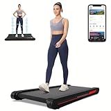 Walking Pad Treadmill with APP, 3 in 1 Under Desk Treadmill, 2.5HP Low Noise Walking Vibration Pad with Remote Control,Portable Treadmills for Home Office, Red
