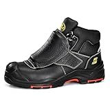 SAFETOE Welding Boots for Men Composite Toe Safety boots with Metatarsal Protection Fire Resistant Welding Boot 300℃ Heat Resistant Welder Working Boots