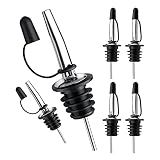 Pafusen 6 Pack Liquor Bottle Pourers, Liquor Pour Spout for Liquor Bottles, Stainless Steel Olive oil Dispenser Spout, Alcohol Pourer Spouts Dust Caps Covers Fixed, Sliver