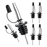 Pafusen 6 Pack Liquor Bottle Pourers, Liquor Pour Spout for Liquor Bottles, Stainless Steel Olive oil Dispenser Spout, Alcohol Pourer Spouts Dust Caps Covers Fixed, Sliver