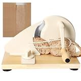 Brvclon Manual Bread Slicer for Homemade Sourdough,Adjustable Thickness,Hand Crank Bread Slicer with Stainless Steel Blade, Aluminum Alloy Frame & Solid Wood Base,Comes with 10 Bread Bags