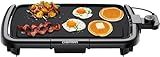 Chefman Electric Griddle with Removable Temperature Control, Immersible Flat Top Grill, Burger, Eggs, Pancake Griddle, Nonstick Easy Clean Cooking Surface, Slide Out Drip Tray, 10 x 16 Inch