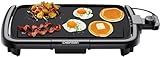 Chefman Electric Griddle with Removable Temperature Control, Immersible Flat Top Grill, Burger, Eggs, Pancake Griddle, Nonstick Easy Clean Cooking Surface, Slide Out Drip Tray, 10 x 16 Inch