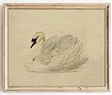Kizbok Vintage Wall Art Decor Classical Swan Canvas Prints Farmhouse Wall Decor Rustic Watercolor Swan Vintage Art Pictures for Bedroom Bathroom Office Decor(8" x 10"-UNFRAMED)