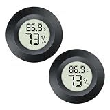 JEDEW 2 Pack Hygrometer Thermometer Digital Humidity Meter Indoor/Outdoor Humidity Monitor Reptile Thermo-Hygrometer for Greenhouse Humidors Terrarium Jars, Fahrenheit (℉) /Celsius(℃) (2)
