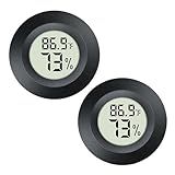 JEDEW 2 Pack Hygrometer Thermometer Digital Humidity Meter Indoor/Outdoor Humidity Monitor Reptile Thermo-Hygrometer for Greenhouse Humidors Terrarium Jars, Fahrenheit (℉) /Celsius(℃) (2)