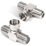 2 Pack Coaxial Cable Splitter, TV Splitter 2 in 1 Out, F Type RG6 Male to Dual F Female, 3 Way Coaxial Cable Connector Adapter, Combiner for Video Cable, TV Antenna SatelliteTuner