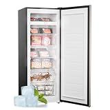 Upstreman 7.0 Cu.Ft Upright Freezer, Large Capacity Stand Up Freezers with 5 Adjustable Shelves, Convertible Refrigerator/Freezer, Reversible Door for Home, Basement, Apartment (Stainless)