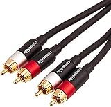 Amazon Basics 2 RCA Audio Cable for Amplifier, Active Speakers, Subwoofer or Hi-Fi System with Gold-Plated Plugs, 8 Feet, Black