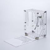 Denash Transparent Mini ITX Case, Clear Side Panel, 4.3L Capacity, 360 Degree Cooling, Acrylic Small Form Factor Case for Mini ITX Motherboard