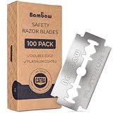 Bambaw Double Edge Safety Razor Blades, 100 Pack, Platinum Swedish Stainless Steel Replacement Razor Blades, Long-Lasting Performance, Smooth & Precise Shave, Up to 2 Years Supply