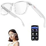 Domhong AI Smart Glasses for Women and Men, Bluetooth Translation Glasses with 164 Languages, Open Ear Audio with Mic & Speakers, Hands-Free Calls, UV Protection & Anti-Blue Light, Touch Control