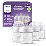 Philips Avent Natural Baby Bottles, Slow Flow, 4 oz, BPA-Free, 4-Pack