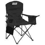 Coleman Portable Camping Chair with 4-Can Cooler, Cushioned Seat & Back with Side Pockets & Cup Holder, Carry Bag Included, Great for Camping, Tailgating, Firepits, Patio, & More