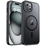 zapica Magnetic for iPhone 15 Case & iPhone 14 Case, [Compatible with MagSafe] [Military Grade Drop Protection] Translucent Matte Shockproof Anti-Scratch Phone Cover, Black