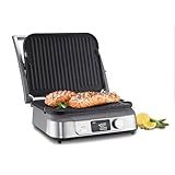 Cuisinart Electric Griddler FIVE Countertop Grill, Enjoy 5-in-1 Functions Including Panini Press, LCD Display, Wide Temperature Range, and Sear Function, Nonstick Plates, GR-5NAS, Stainless Steel