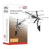 UltraPro Outdoor HD Digital, Long Range Smart TV Antenna, Supports 4K 1080P HD VHF UHF, J Mount Included for Attic or Outdoor, Weather Resistant, 65000