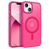 BENTOBEN Magnetic for iPhone 13 Case & iPhone 14 Case [Compatible with Magsafe] Translucent Matte Phone Case iPhone 13/14 Slim Thin Shockproof Women Men Protective Cover Cases, Hot Pink