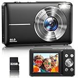 Digital Camera, Latest FHD 1080P Digital Camera for Teens with SD Card Anti Shake Point and Shoot Cameras Portable 16X Zoom Compact Small Cameras for Kids Boys Girls Seniors with Wrist Strap