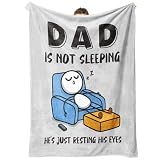 GoMelley Funny Birthday Gift for Dad Husband, Dad is Not Sleeping Blanket