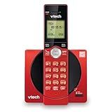 VTech Cordless Phone for Home with Caller ID/Call Waiting, CS6919-16 Landline Phones, Illuminated Keypad, Full Duplex Speakerphone, Wall Mount, Red