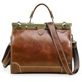 CONTACTS Full Grain Leather Doctor Bag Purse for Women Top Handle Handbag