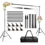 Qoolfoto Backdrop Stand Kit 10x7ft(WxH) for Party Photography Weddings