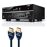 Yamaha RX-V385BL 5.1 Channel AV Receiver with AudioQuest Sky 3m HDMI Cable