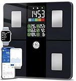 GE Smart Scale for Body Weight: Body Fat Scales Bathroom with BMI Muscle Mass 14 Body Composition Metrics with Large Display Accurate Bluetooth Weighing Machine with App 400 lbs