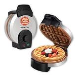 Gourmia Belgian Waffle Maker - Nonstick Ceramic Plates, Stainless Steel