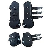 Zelro Open Front Jumping Tendon and Hind Fetlock Horses Boots, Secure Leg Protection, Lightweight and Tough Dressage Horse Riding Equestrian Equipment