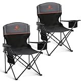 ALPHA CAMP 2-Pack Folding Camping Chair with Cooler Bag & Lumbar Support