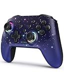 VOYEE Switch Controller, LED Star Wireless Pro Controllers Compatible with Switch 2/Lite/OLED, Multi-Platform Windows PC with 9 Colors Colorful RGB Lights/Programmable/Vibration/Turbo/Wakeup
