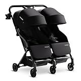 Mompush Lithe Double Stroller, Lightweight Side by Side, Infant & Toddler