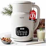 KDV Nut Milk Maker Machine, 8-in-1 Multifunction Soy Milk Maker with Stainless Steel, Homemade Soy, Almond, Oat, Coconut, Plant Based & Non-Dairy Beverages, 24H Delay Start, Keep Warm, Auto Clean