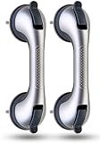 2 Pack Suction Cup Shower Grab Bars for Seniors, Handles Bathtub Rails