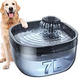 7L/1.8Gal Dog Water Fountain for Large Dog, FEELNEEDY Dog Water Bowl Dispenser Pet Water Fountain, Water Dispenser for Dogs with Ultra Quiet Pump for Multiple Pets with 3 Filters (FN-W05, Clear Blue)